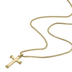 Collana in Acciaio Uomo - Fossil Jewelry - JF04701710 - Croce