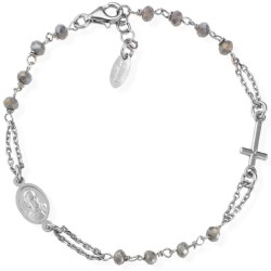 Bracciale Amen rosario in argento con cristalli BROBF3