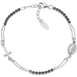 Bracciale rosario Amen in argento con zirconi BRCRMIBNZ3