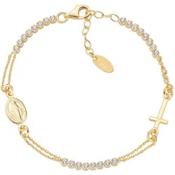 Bracciale rosario Amen in argento con zirconi BRCRMIGBZ3
