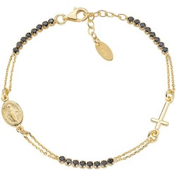 Bracciale rosario Amen in argento con zirconi BRCRMIGNZ3