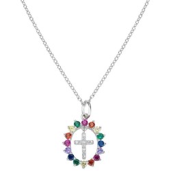 Collana Amen Croce in argento con zirconi donna CLGHCRBMZ
