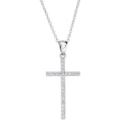 Collana Amen Croci in argento e zirconi donna CLCRDOBBNZ