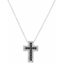 Collana Amen Croci in argento e zirconi donna CLCRREBBNZ1