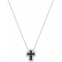 Collana Amen con croce in argento e zirconi donna CLCRREBBNZ3