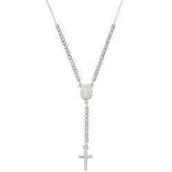 Collana rosario Amen in argento con zirconi CLCRMIBBZ4