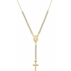 Collana rosario Amen in argento con zirconi CLCRMIGBZ4