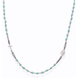 Collana Amen Rosari in argento con cristalli CROBT3