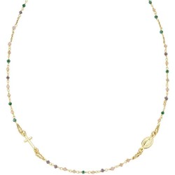 Collana Amen Rosari in argento con cristalli donna CRO10GTOVE3