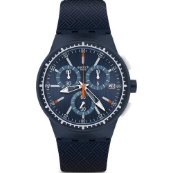 Orologio Uomo Swatch Chrono Plastic Gara In Blu SUSN410 Cronografo