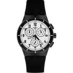 Orologio Unisex Swatch Chrono Plastic Twice Again Black SUSB401 Cronografo
