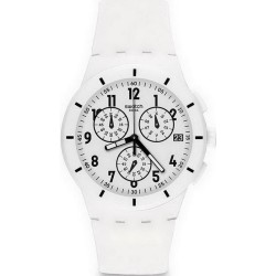 Orologio Unisex Swatch Chrono Plastic Twice Again White SUSW402 Cronografo