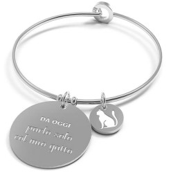 Bracciale Donna 10 Buoni Propositi Bangle Classic Parlo Solo Col Mio Gatto B4991