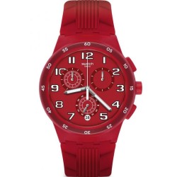 Orologio Unisex Swatch Chrono Plastic Red Step SUSR404 Cronografo