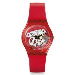 Orologio Unisex Swatch Gent Rosso Bianco GR178