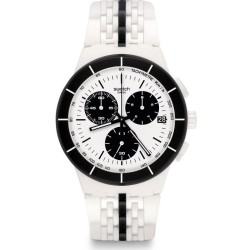 Orologio Unisex Swatch Chrono Plastic Piste Noire SUSW407 Cronografo