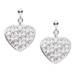 Orecchini Donna Fossil Sterling Silver JFS00489040 Cuore Madreperla