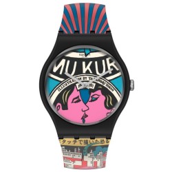 Orologio Swatch MoMA The City and Design, The Wonders of Life on Earth, Isamu Kurita by Tadanori Yokoo SUOZ334