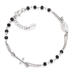 Bracciale Rosario Amen in argento con cristalli BROBN3