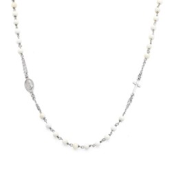 Collana Rosario Amen in argento e perle donna CROBB3