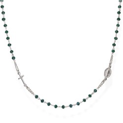 Collana Rosario Amen in argento con cristalli CROBVB3