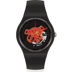 Orologio Unisex Swatch New Gent Time To Red Big SO32B110