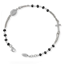 Bracciale Amen Rosario in argento con cristalli BROBNZ3