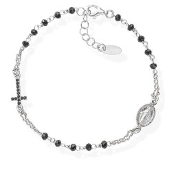 Bracciale Amen rosario in argento con cristalli BRO25BNZ3