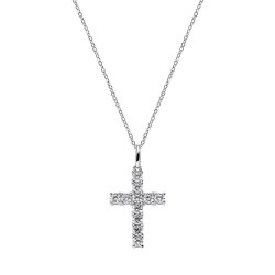 Collana Amen Croci in argento con zirconi donna CRBB01