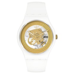 Orologio Unisex Swatch New Gent Golden Rings White SO29W107