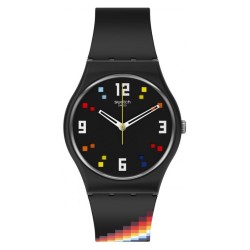 Orologio Unisex Swatch Gent Black Carousel Squares SO28B705